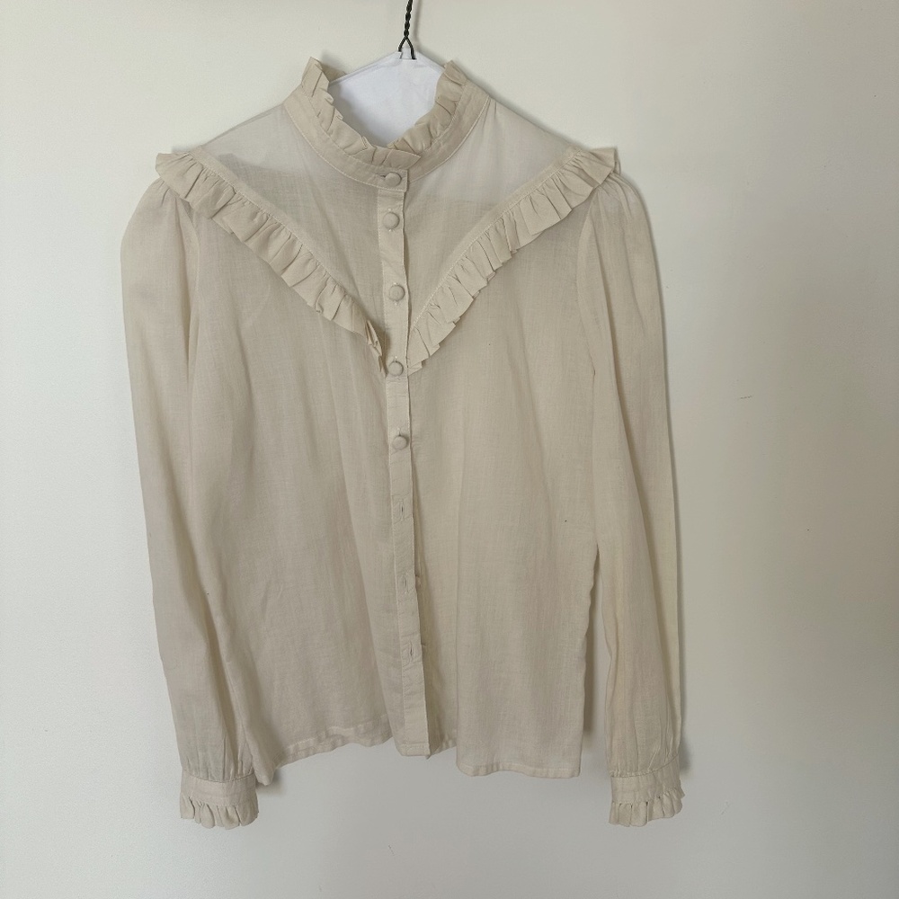 Kara Thoms Maggie Blouse in Blanc